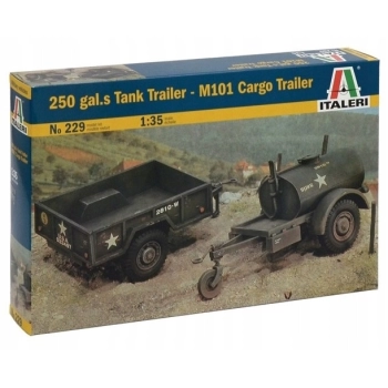 Italeri 0229 - 250 galons Tank Trailer - M101 Cargo Trailer 1:35